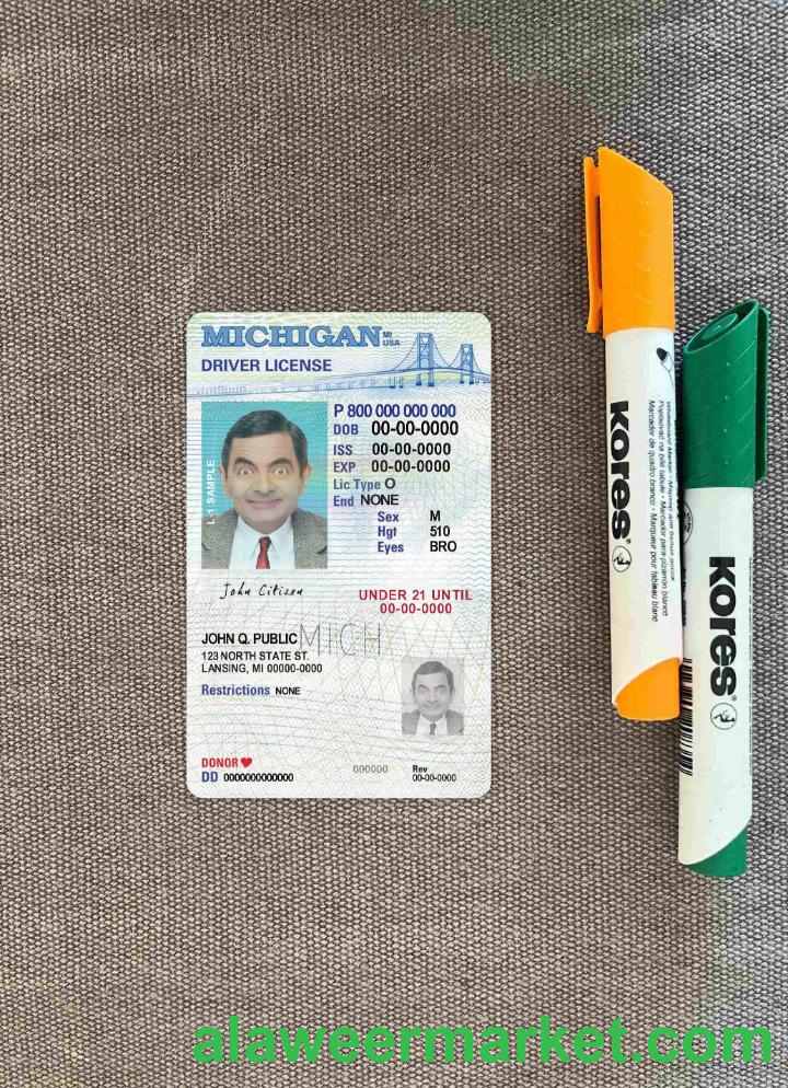USA Michigan driving license under 21 photolook FRONT